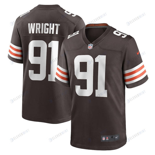 Alex Wright 91 Cleveland Browns Men Team Game Jersey - Brown